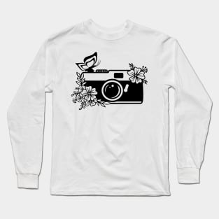 Floral Camera Shirt, Watercolor Shirt, Cameraman Shirt, Gardening Shirt, Watercolor Lover , Camera Lover, Gift For Photo Lover, Floral Shirt Long Sleeve T-Shirt